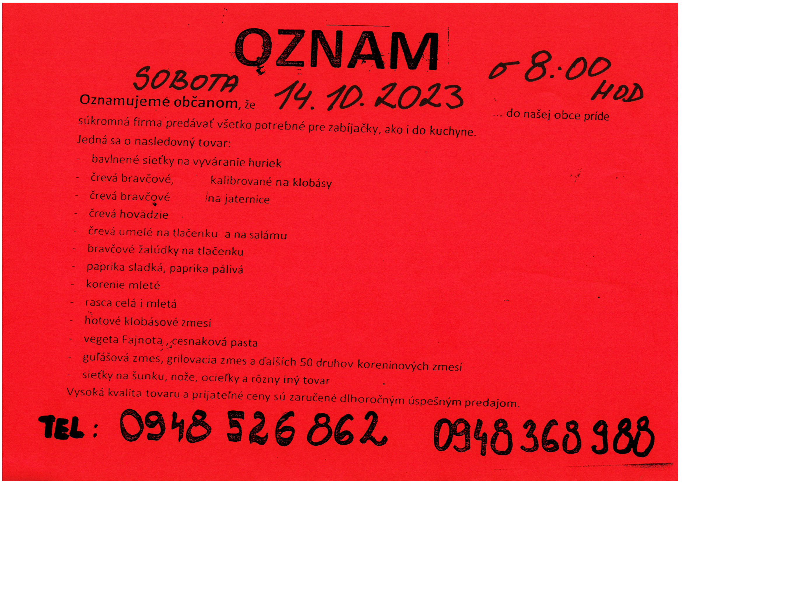 oznam